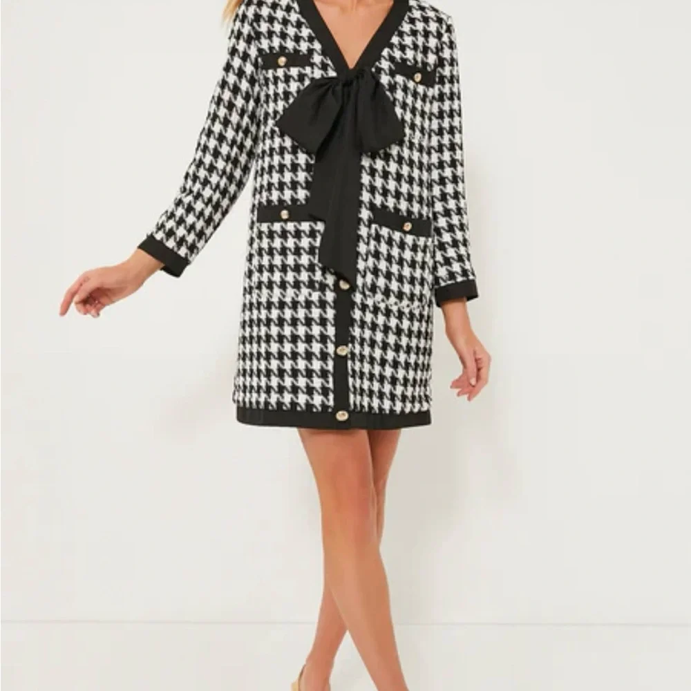 NWT POMANDER PLACE, Coco Tweed Bow Dress, XL - Picture 2 of 15